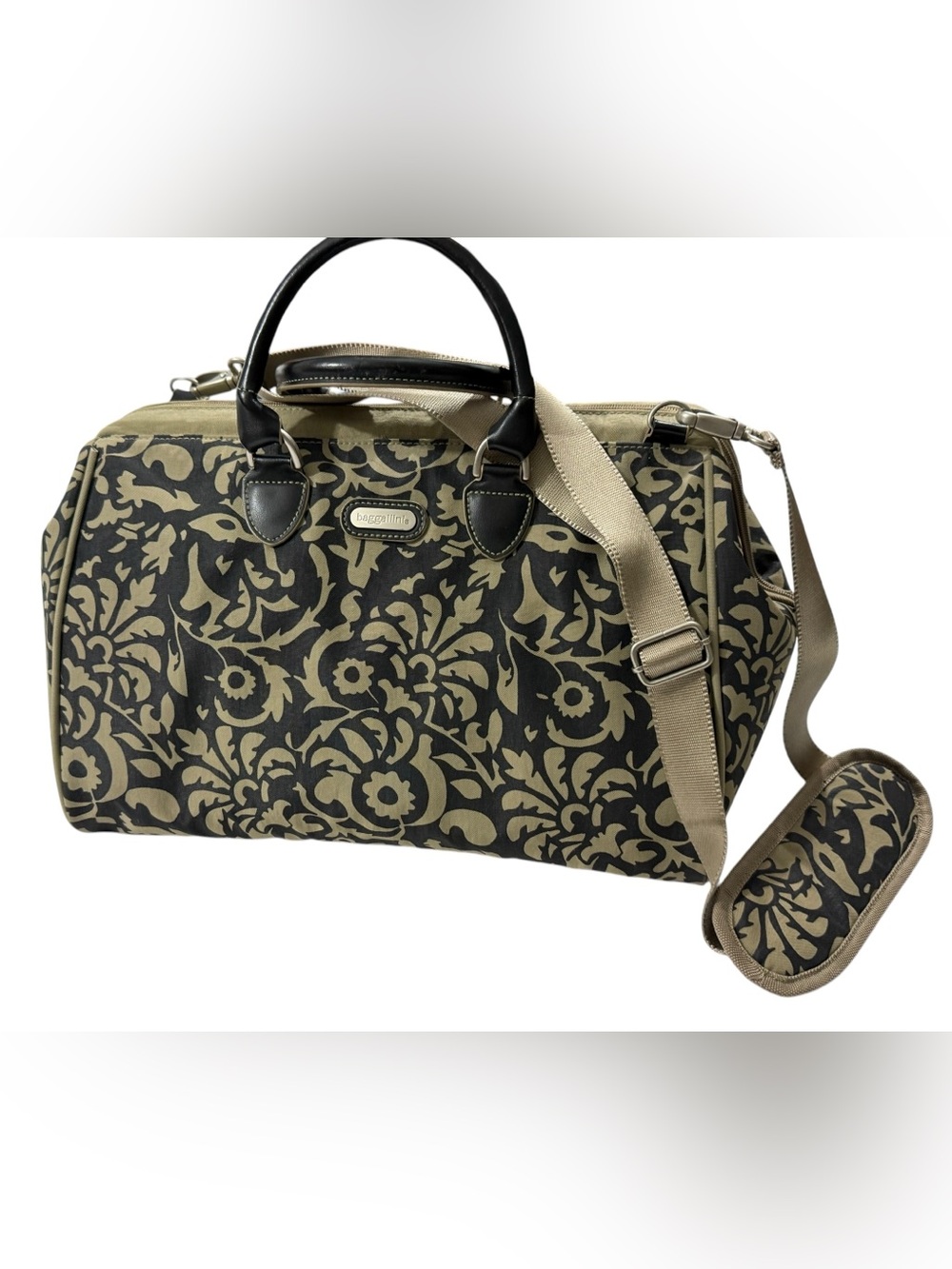 Baggallini Weekender Travel Tote Duffel Floral Swirl Carry On Overnight